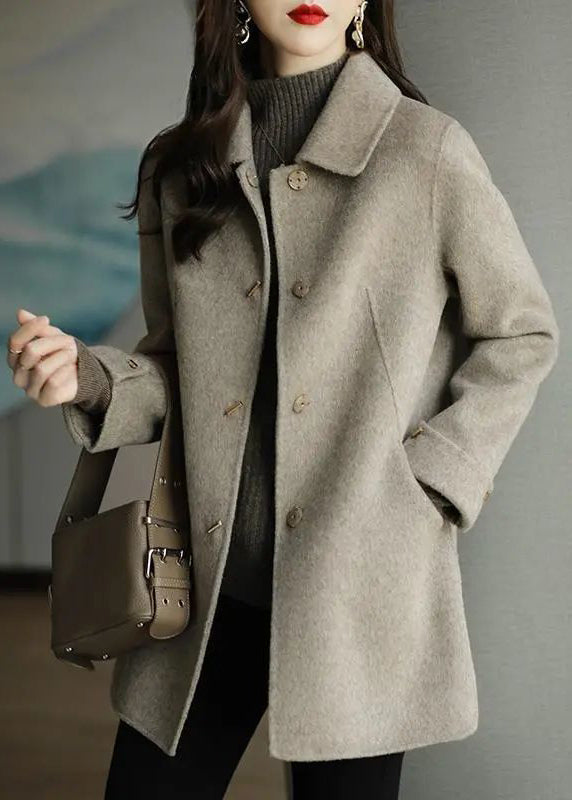 Dames Oversized Wollen Jas met Knopen 2