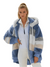 Dames Padded Plush Jas met Contrasterende Stijl 0