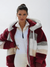 Dames Padded Plush Jas met Contrasterende Stijl 5