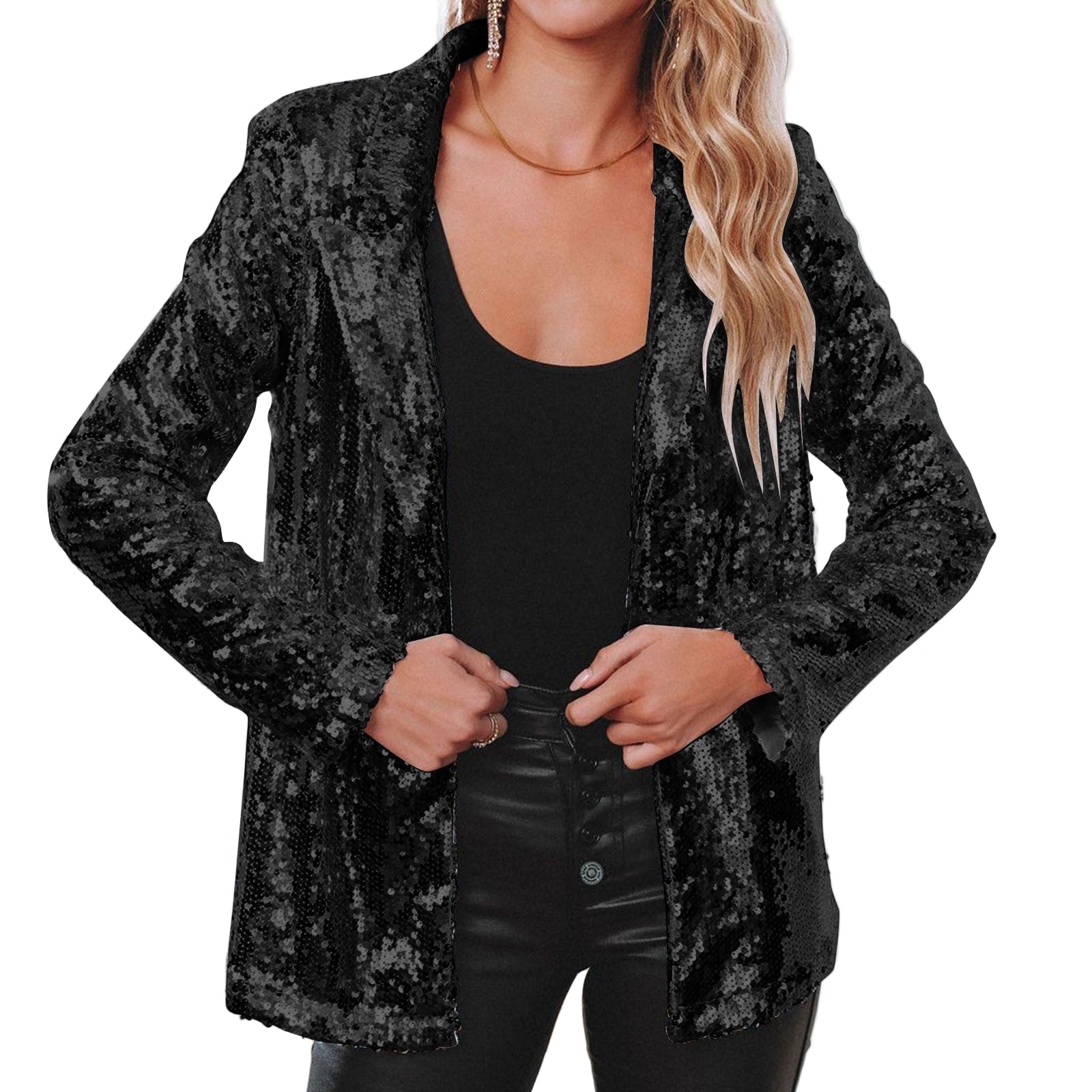 Dames Pailletten Blazer Stijlvol en Veelzijdig 4