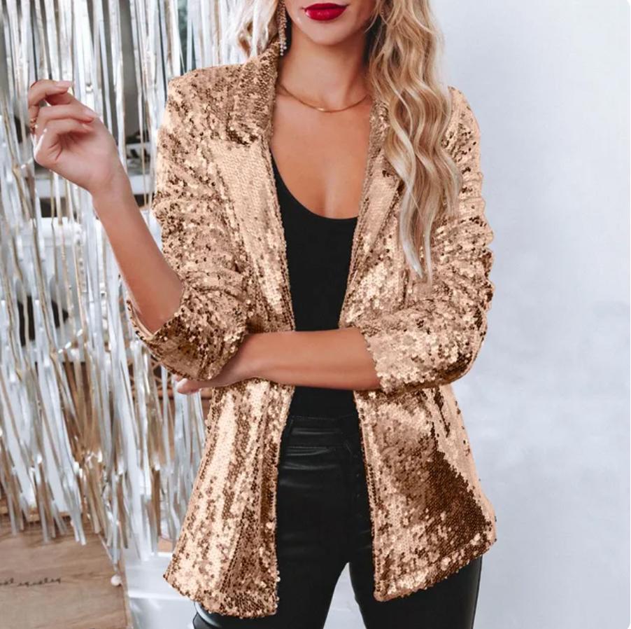 Dames Pailletten Blazer Stijlvol en Veelzijdig 6