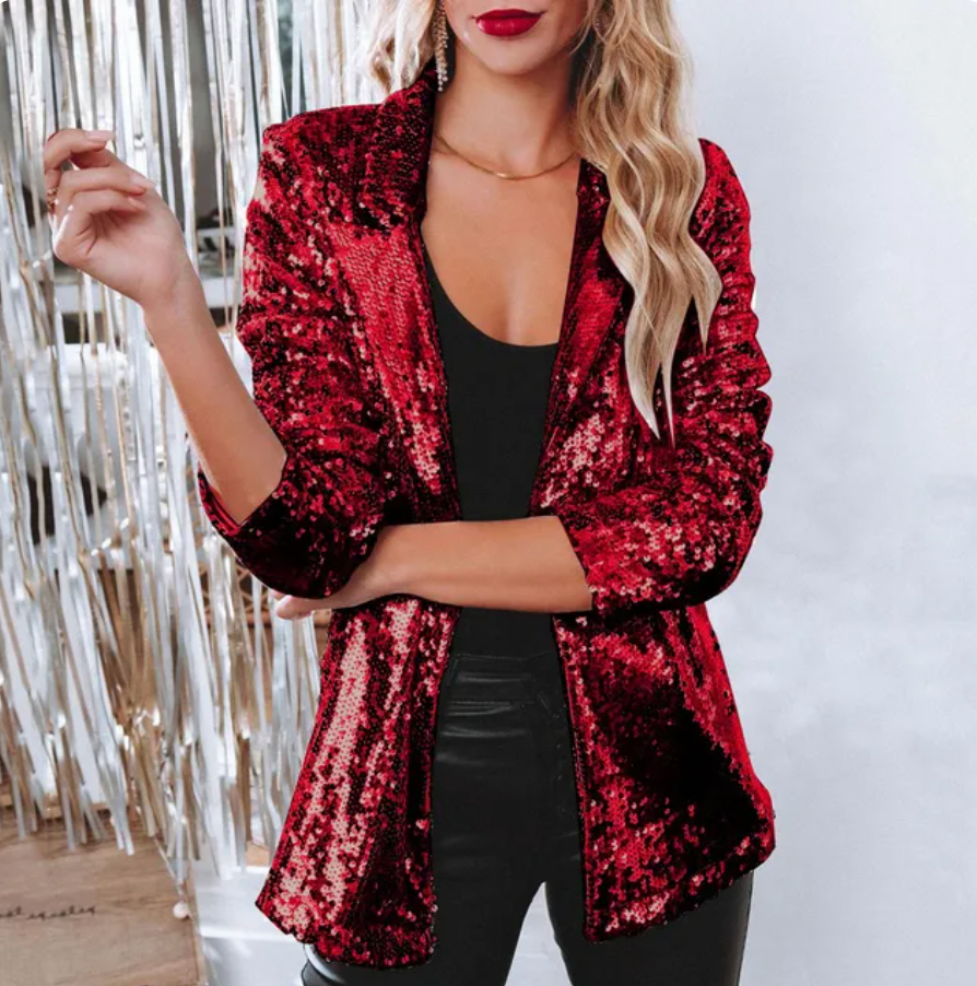 Dames Pailletten Blazer Stijlvol en Veelzijdig 7