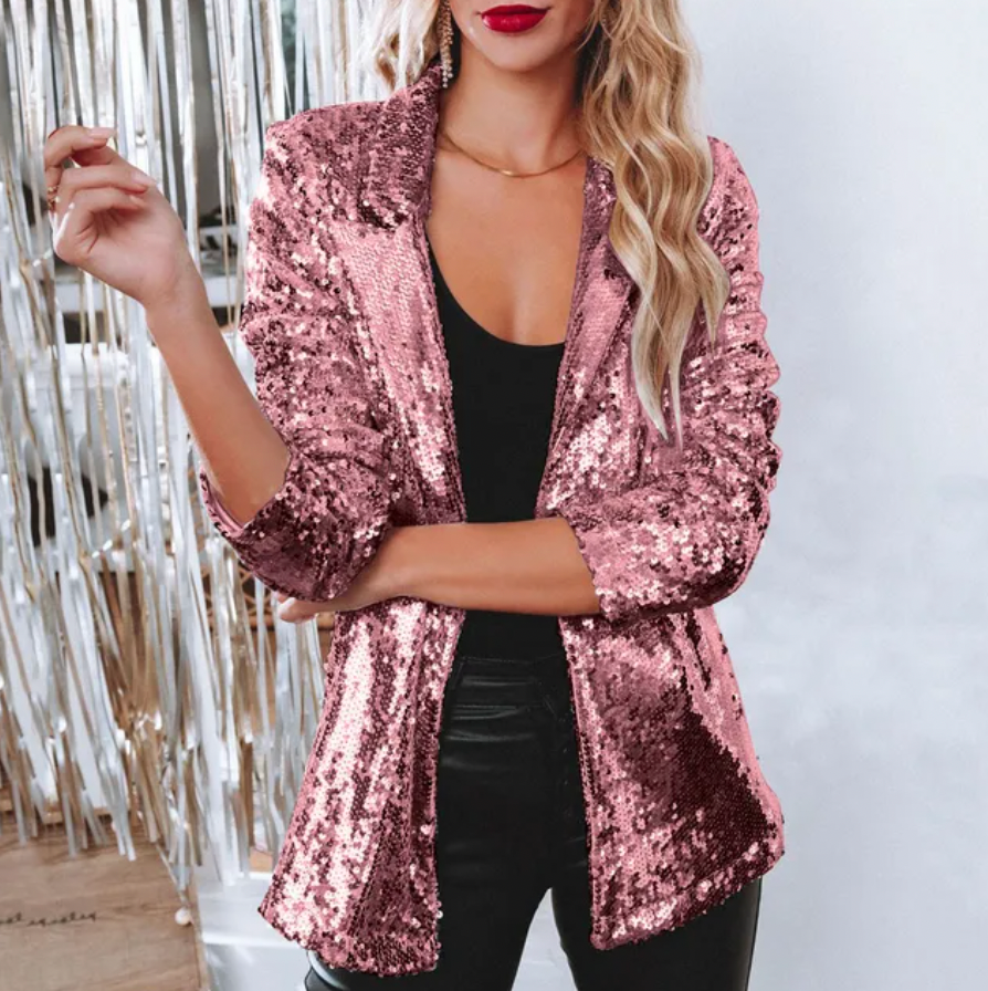 Dames Pailletten Blazer Stijlvol en Veelzijdig 8