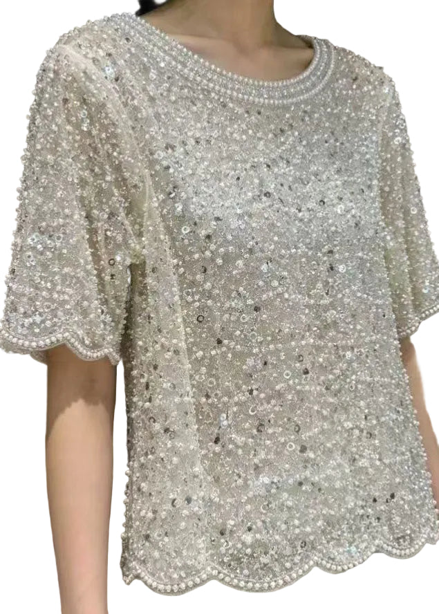 Dames Pailletten Top met Tule voor Zomerstijl 0