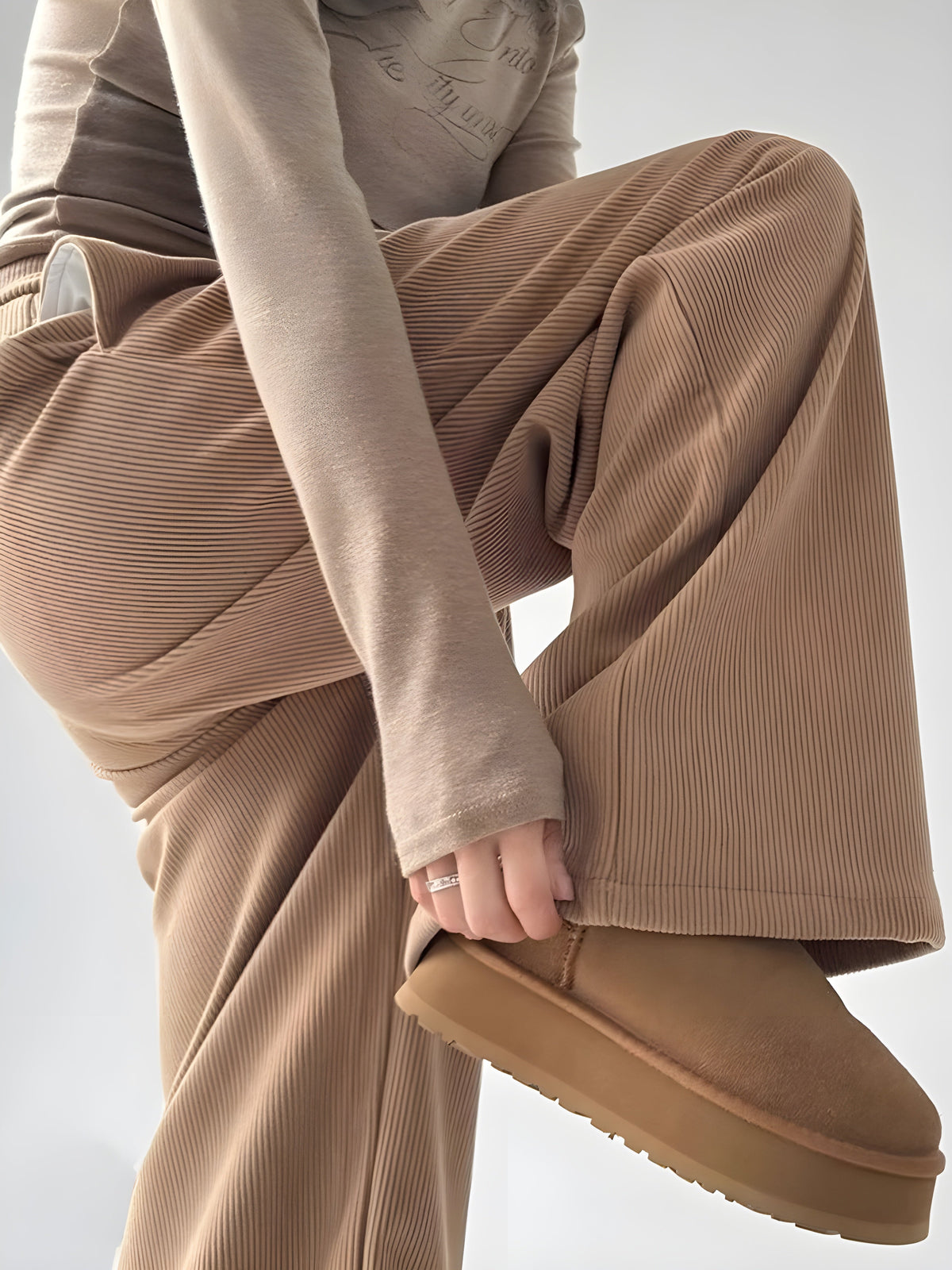 Dames Palazzo Broek met Hoge Taille en Plooien 5