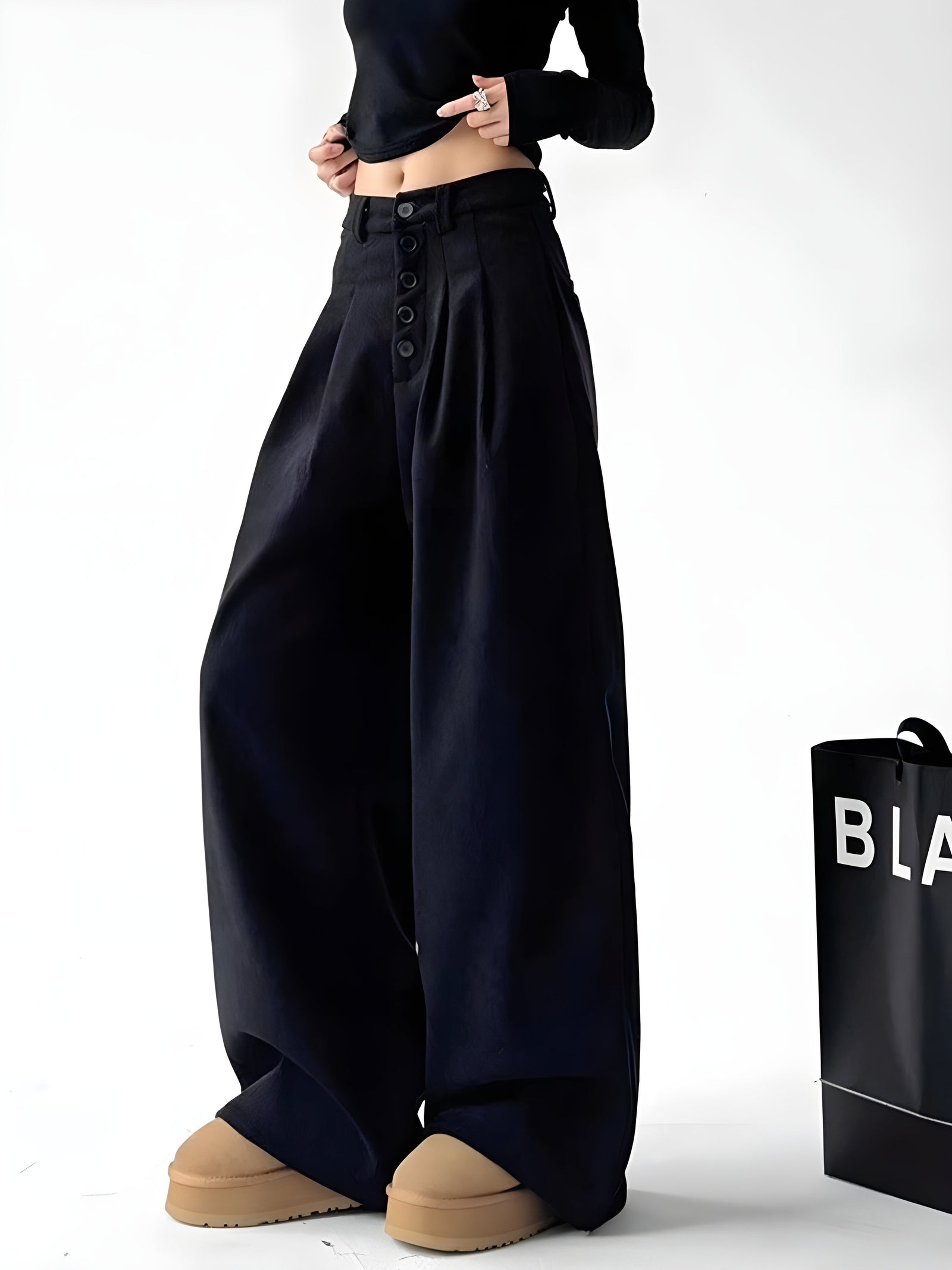 Dames Palazzo Broek met Hoge Taille en Plooien 7