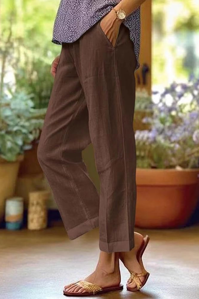 Dames Pantalon Comfortabele Pasvorm met Rechte Pijpen 1
