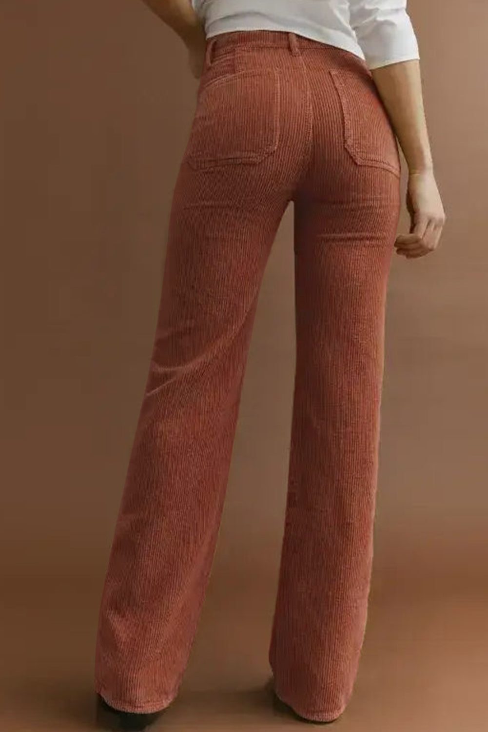 Dames Pantalon Hoge Taille met Vierkante Zakken 1