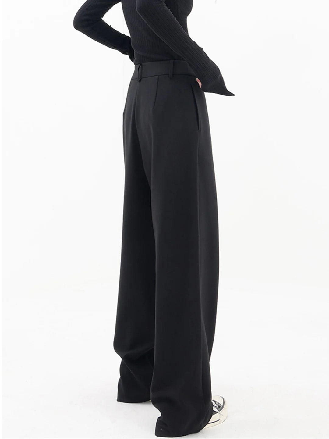 Dames Pantalon Moderne Fit Asymmetrische Tailleband Zacht Ademend Materiaal 3