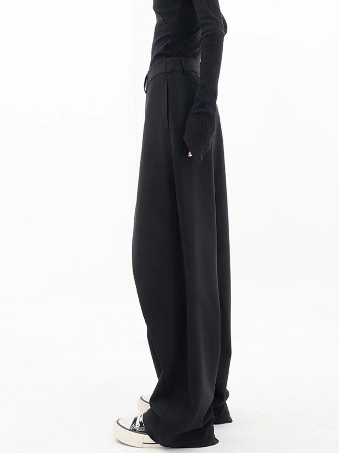 Dames Pantalon Moderne Fit Asymmetrische Tailleband Zacht Ademend Materiaal 4
