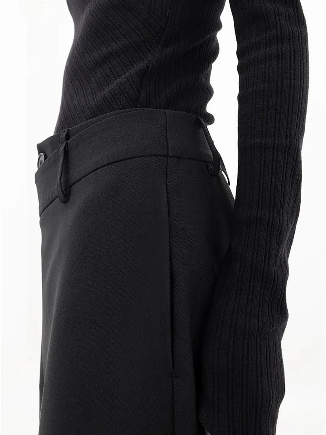 Dames Pantalon Moderne Fit Asymmetrische Tailleband Zacht Ademend Materiaal 8