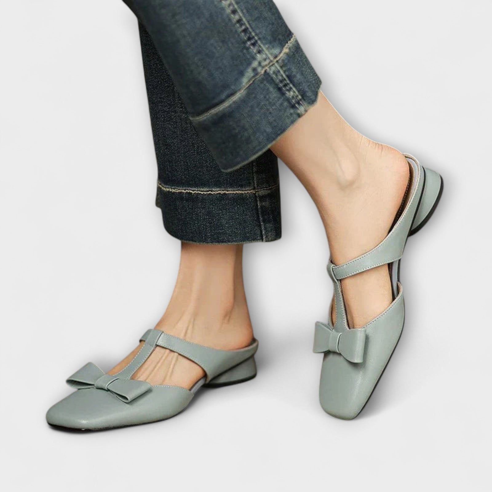 Dames Pantoffels Met Vierkante Neus En Strikdetail Sloffen 3