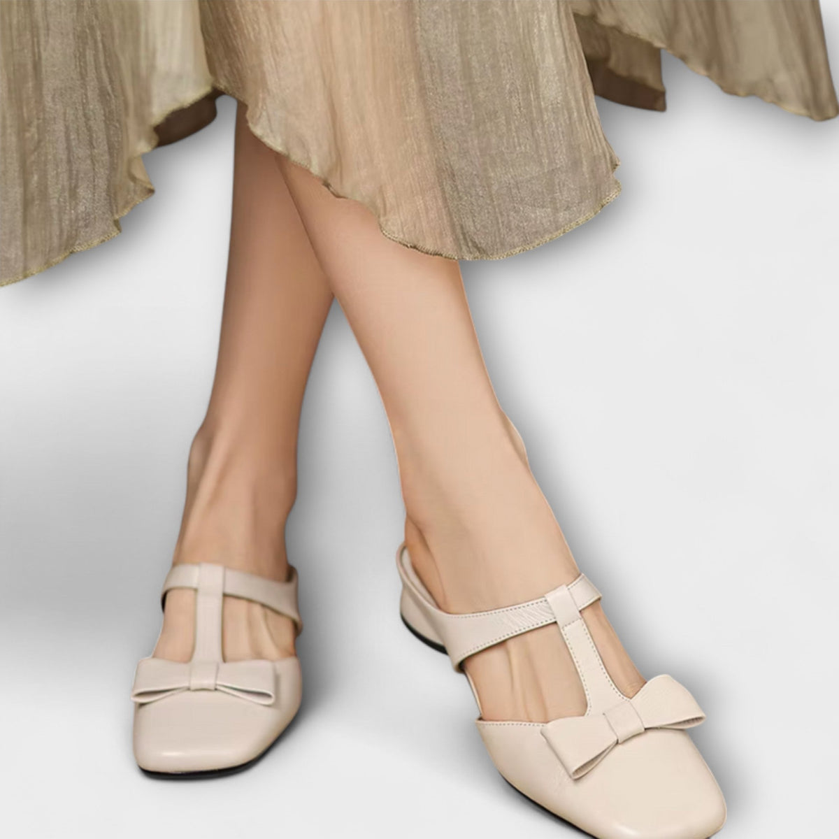 Dames Pantoffels Met Vierkante Neus En Strikdetail Sloffen 4