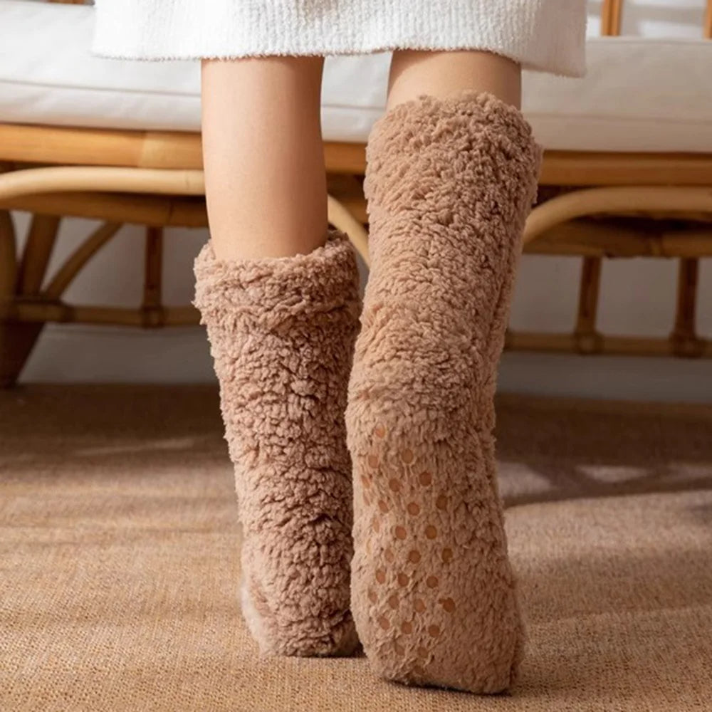 Dames Pantoffelsokken Pluche Relaxed Fit 8