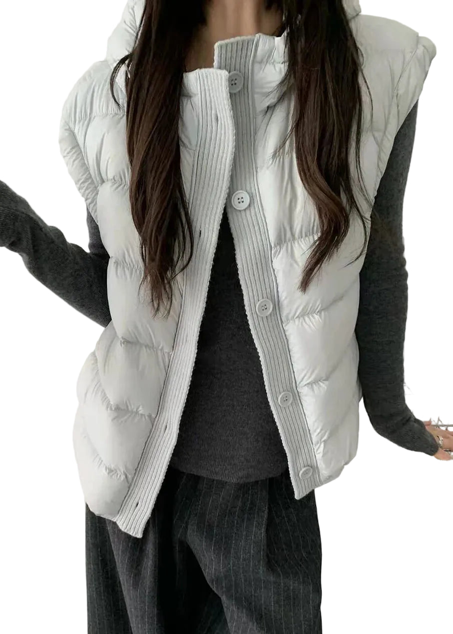Dames Parka Met Capuchon Lichtblauw Casual Stijl 1