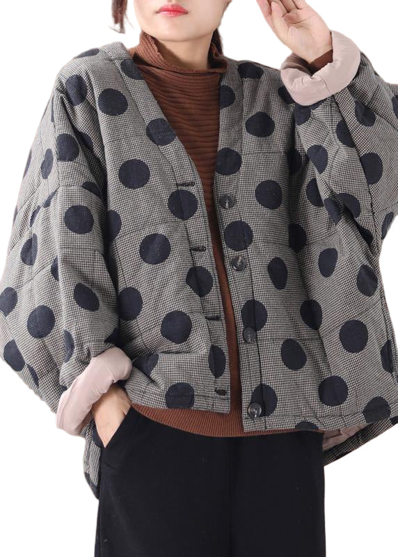 Dames Parka V-hals Geruit Ontwerp voor Winterse Stijl 0