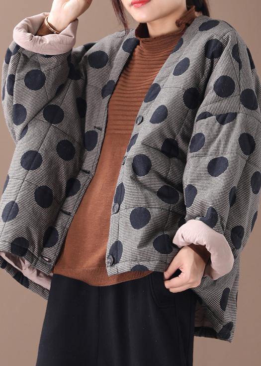 Dames Parka V-hals Geruit Ontwerp voor Winterse Stijl 2