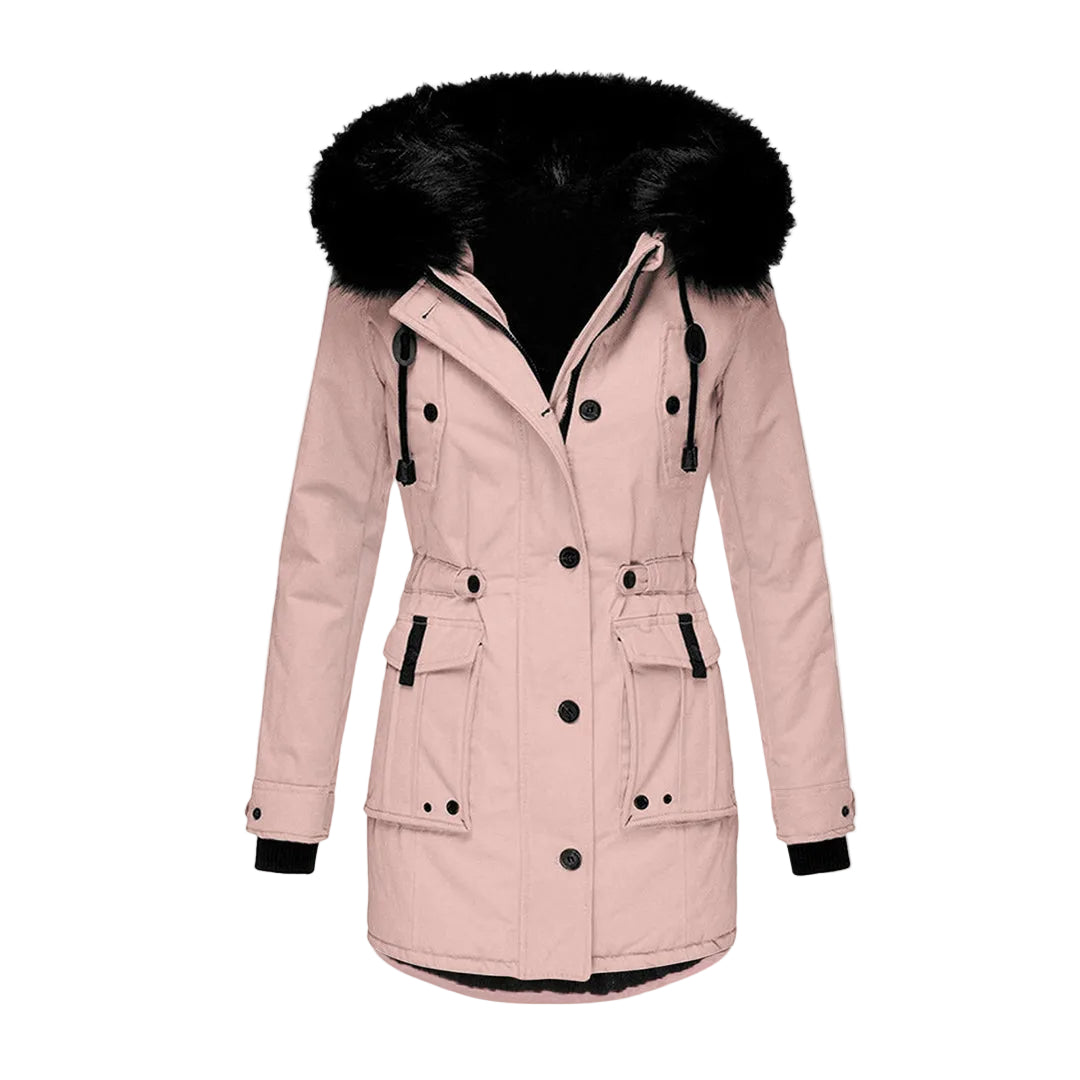 Dames Parka Winterjas Met Capuchon en Trekkoord 0