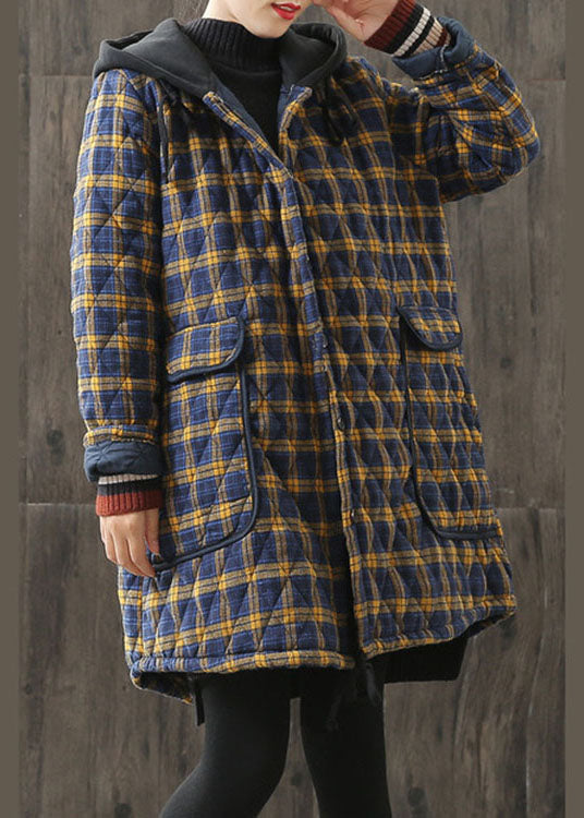Dames Parka met Capuchon en Geruite Zakken 1