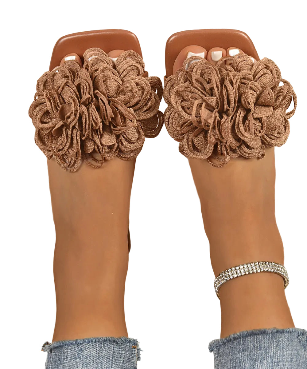 Dames Peep Toe Sandalen met Bloemenprint 0