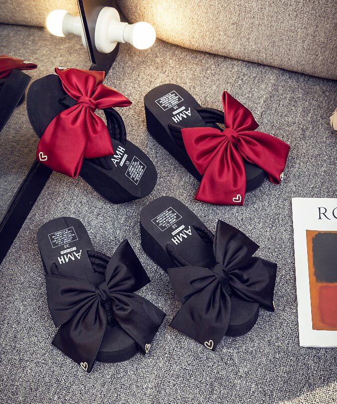 Dames Peep Toe Wedge Sandalen met Strik 3