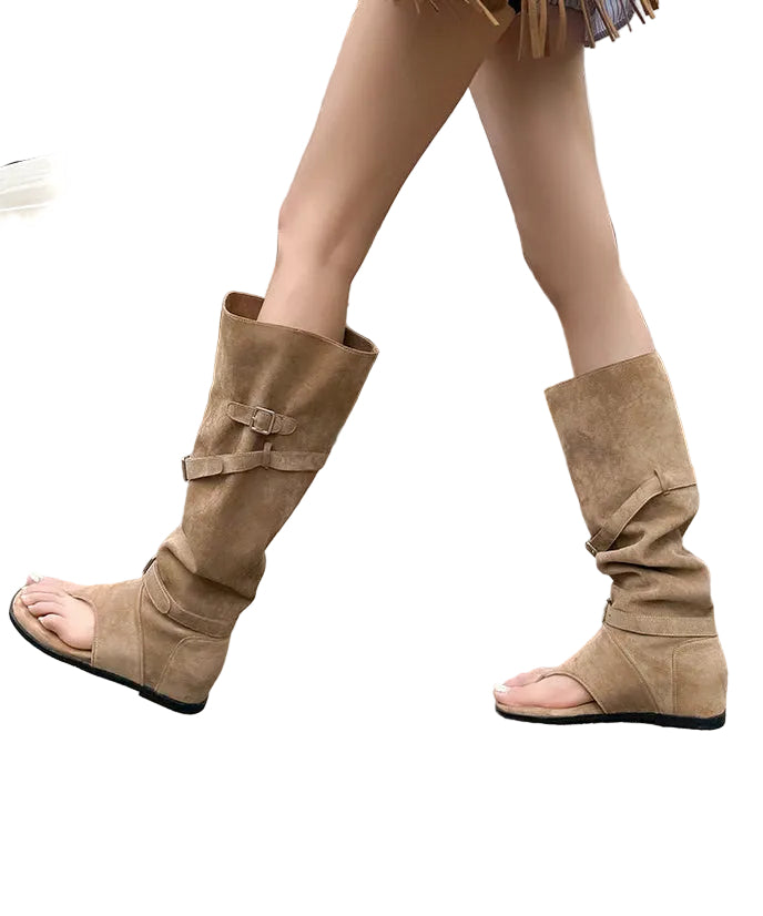 Dames Peeptoe Laarzen Wedge Stijlvol 2