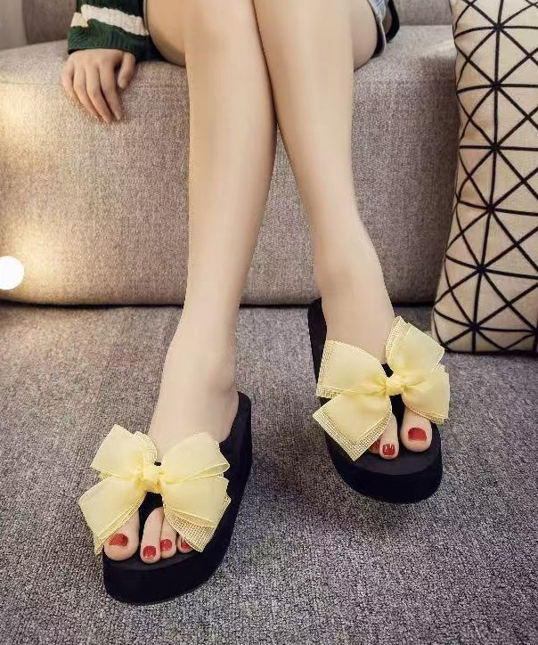 Dames Platform Slippers met Strik 0