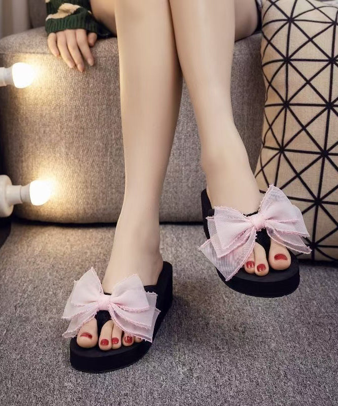 Dames Platform Slippers met Strik 1