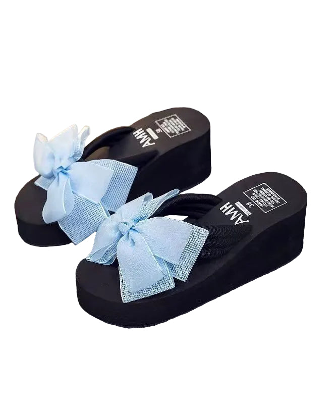 Dames Platform Slippers met Strik 4