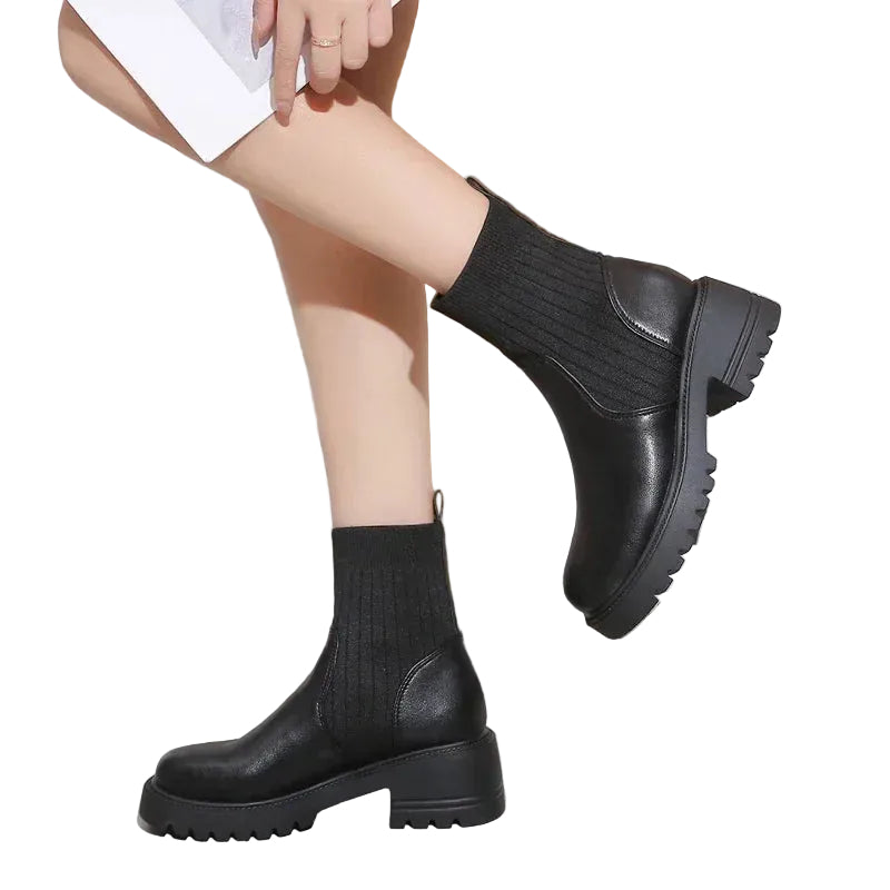 Dames Platformlaarzen met Uniek Ontwerp 0