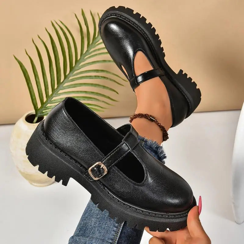 Dames Platformschoenen Retro Stijl met Gesp 4