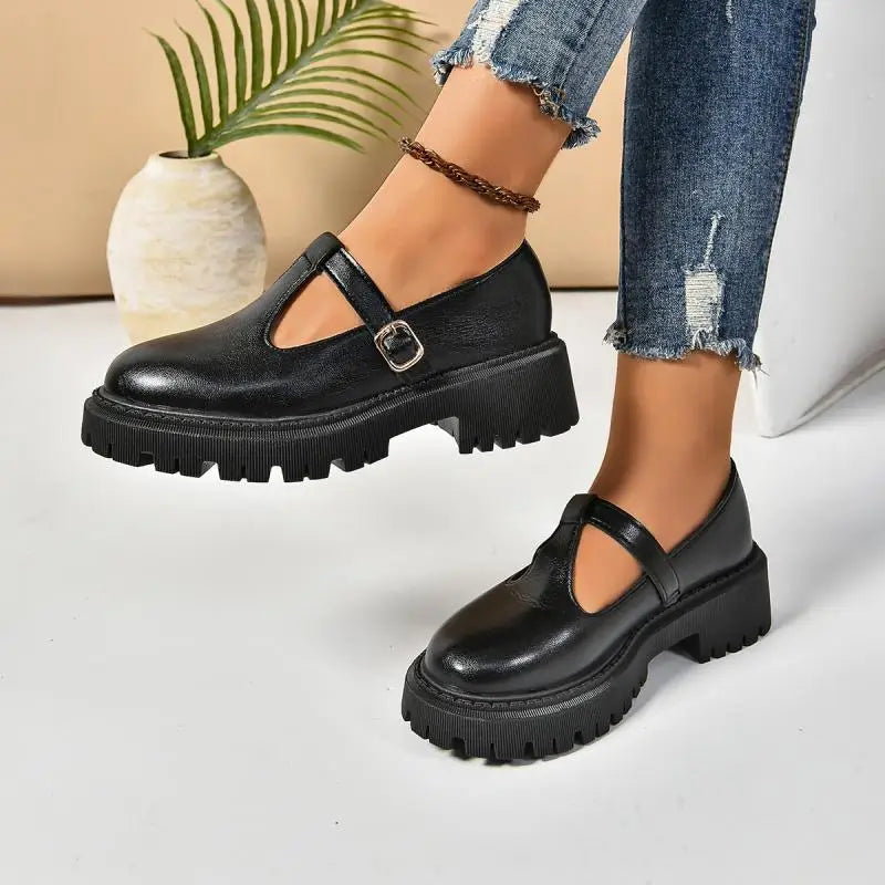 Dames Platformschoenen Retro Stijl met Gesp 5