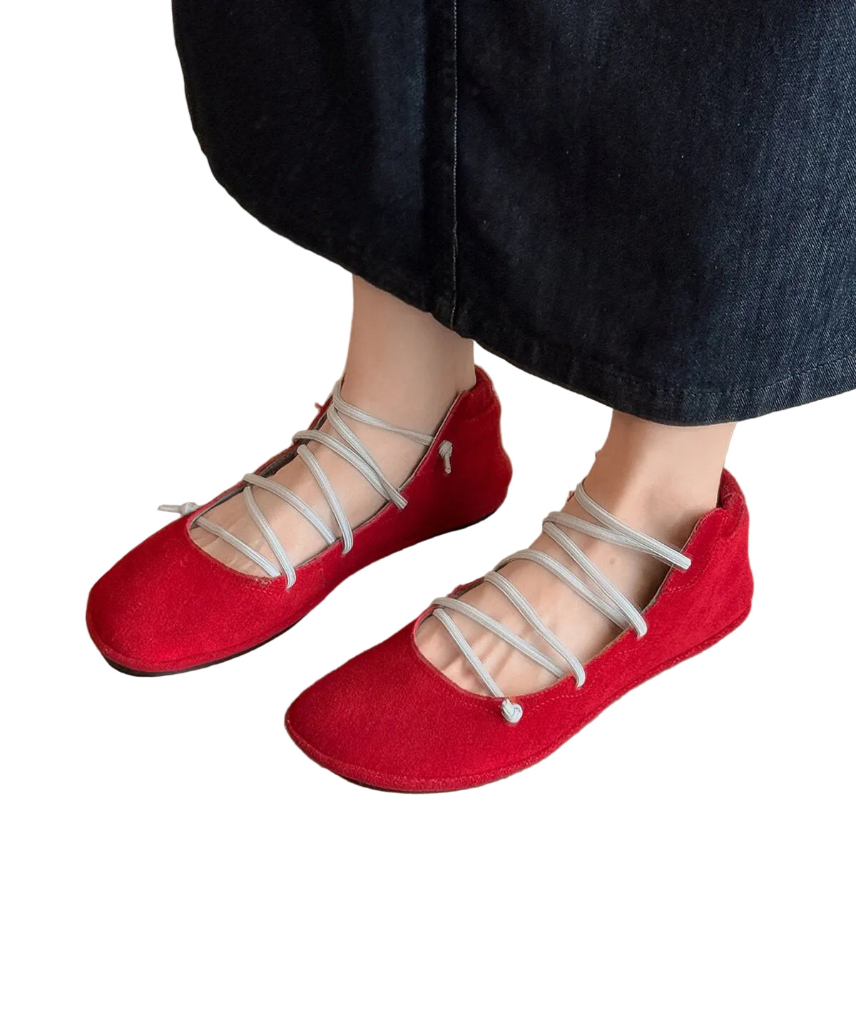 Dames Platte Gesplitste Voetschoenen met Kruisband 2