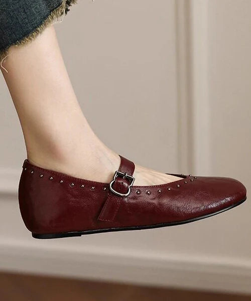 Dames Platte Schoenen Met Gesp En Klinknagels 2