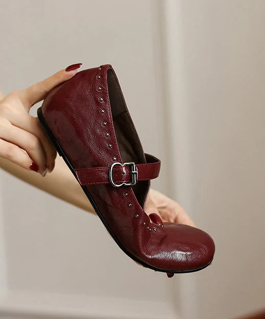 Dames Platte Schoenen Met Gesp En Klinknagels 4