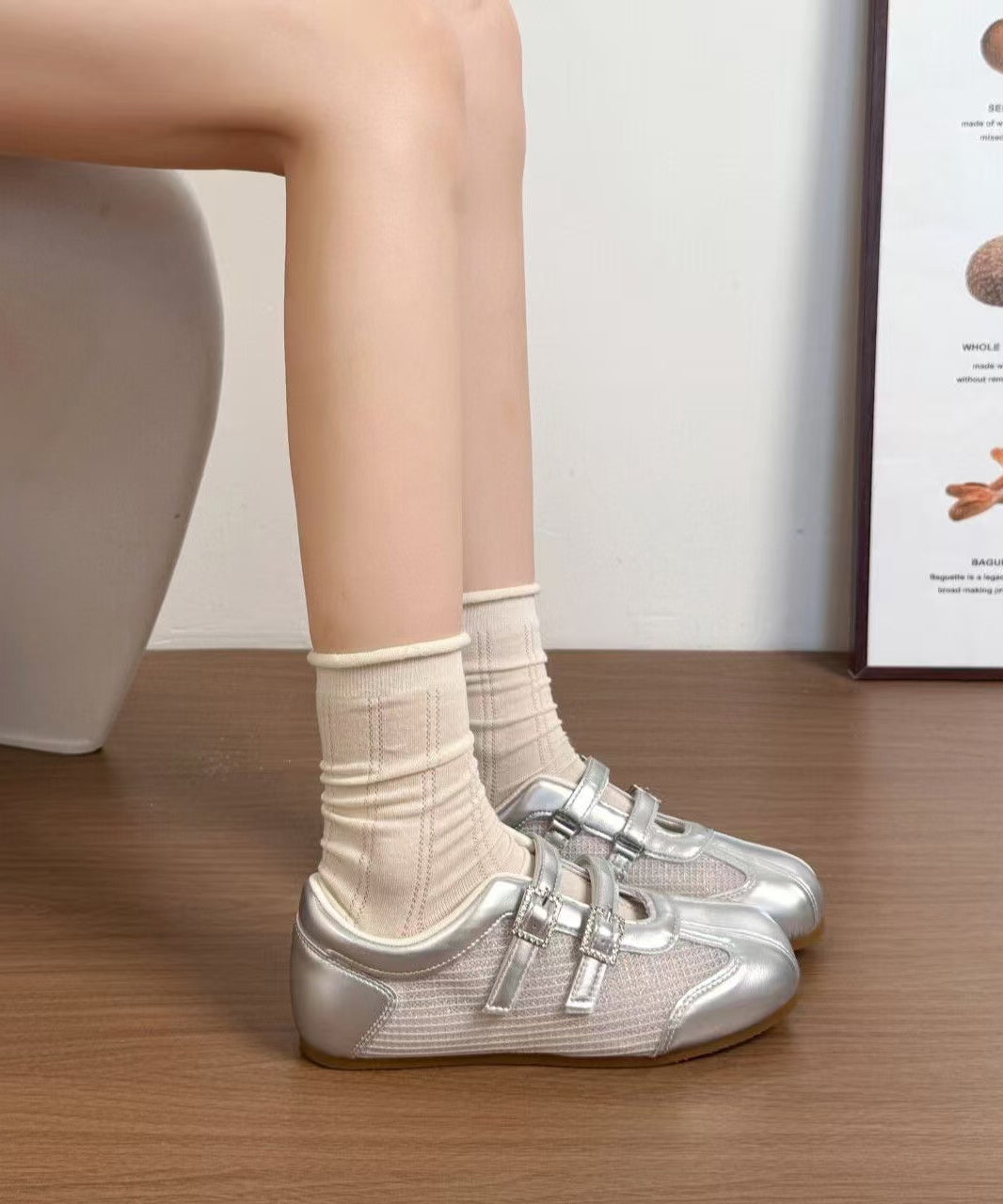 Dames Platte Schoenen Met Mesh Design 0