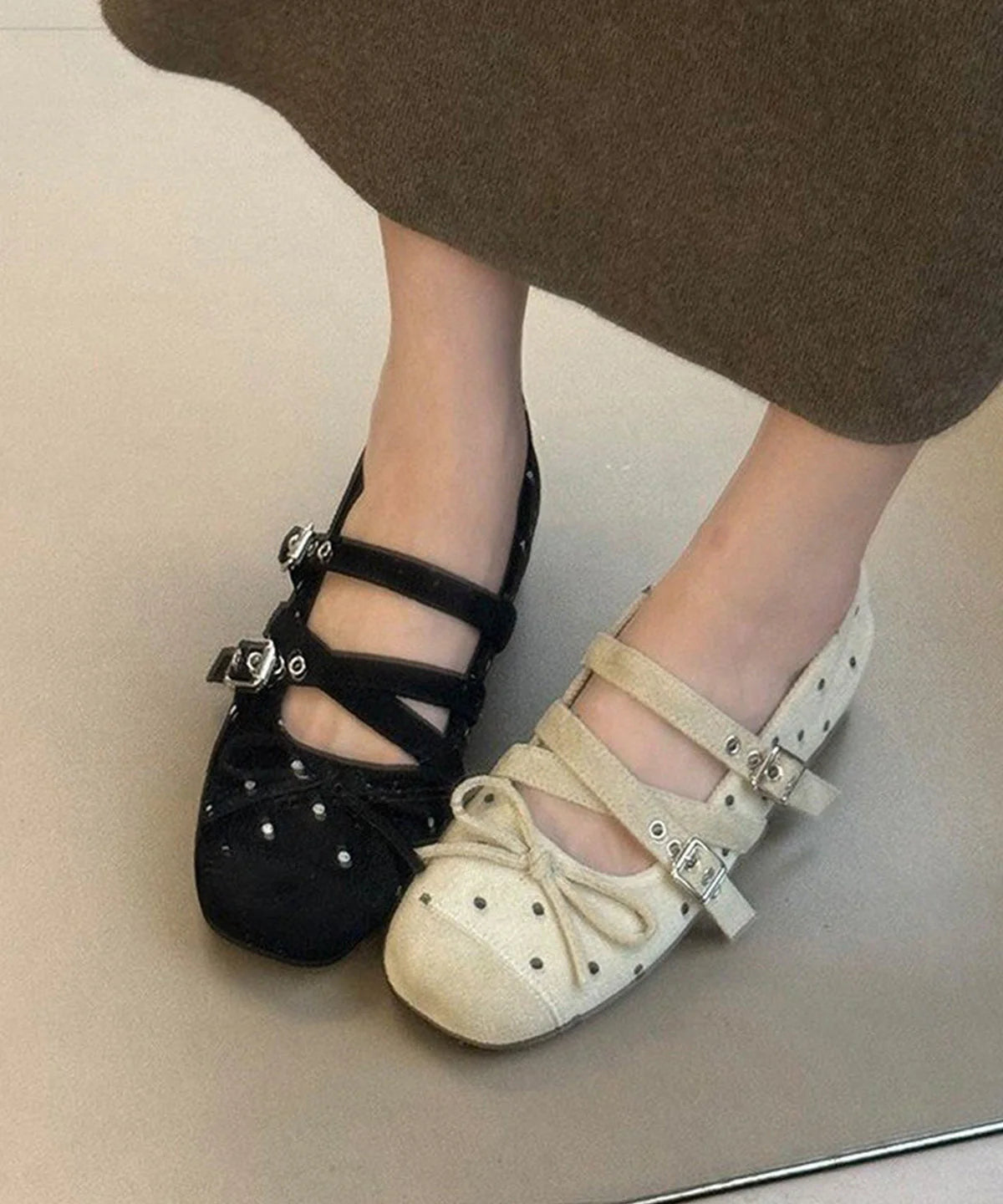 Dames Platte Schoenen Met Strik En Gesp 1