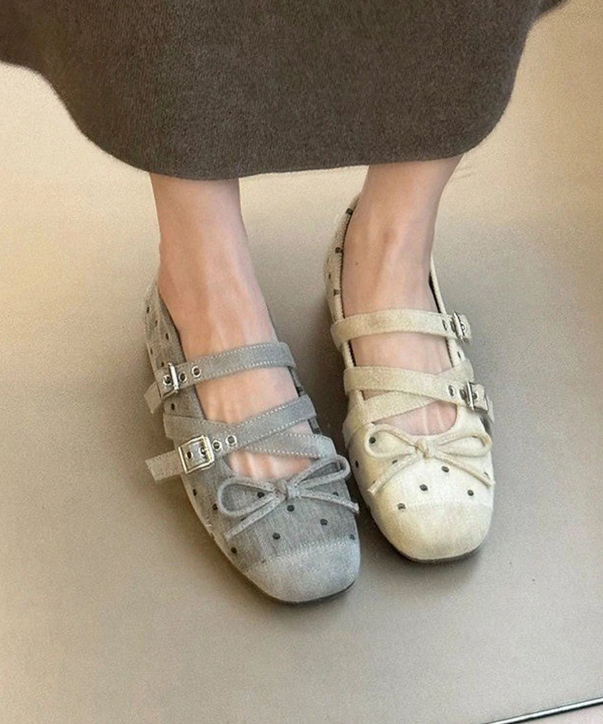 Dames Platte Schoenen Met Strik En Gesp 2