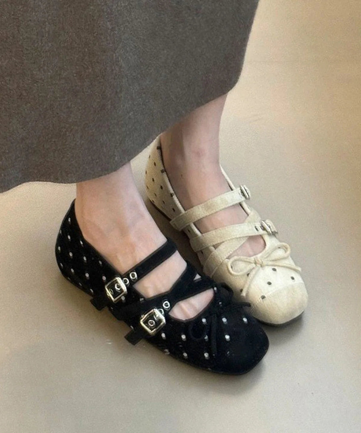 Dames Platte Schoenen Met Strik En Gesp 3