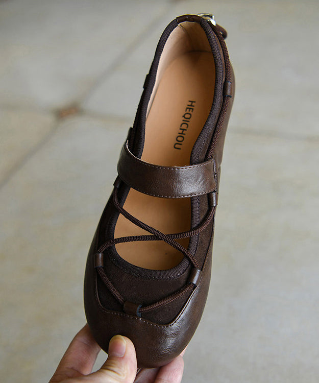Dames Platte Schoenen Retro Gekruiste Band 0