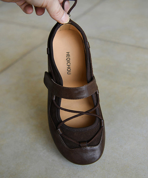 Dames Platte Schoenen Retro Gekruiste Band 2