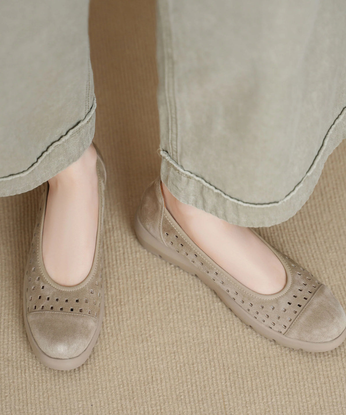 Dames Platte Schoenen Retro Stijl Met Open Details 3