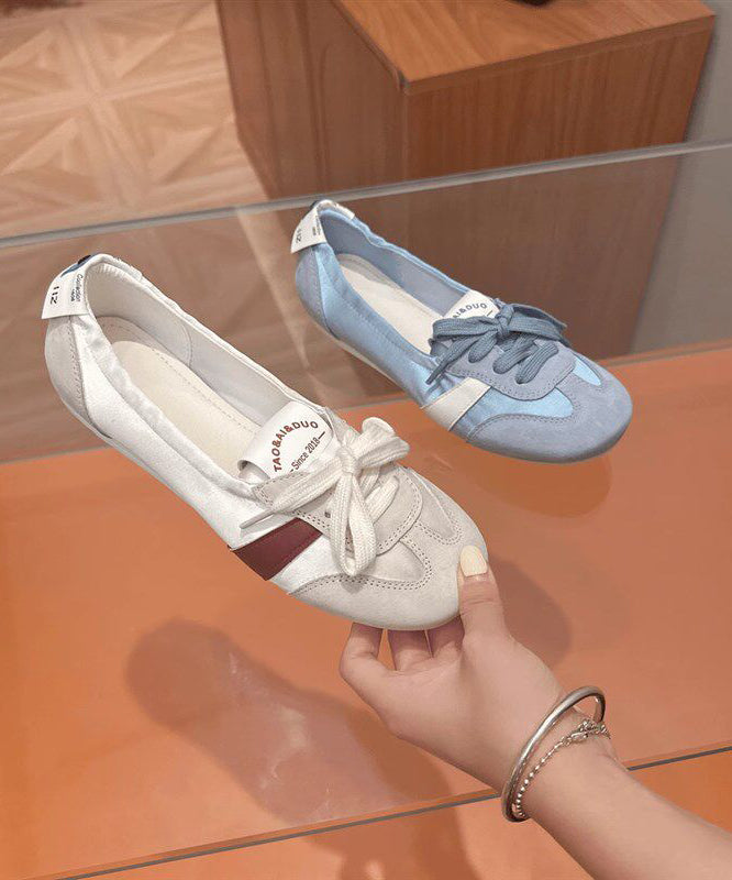 Dames Platte Schoenen Suède Met Veters 1