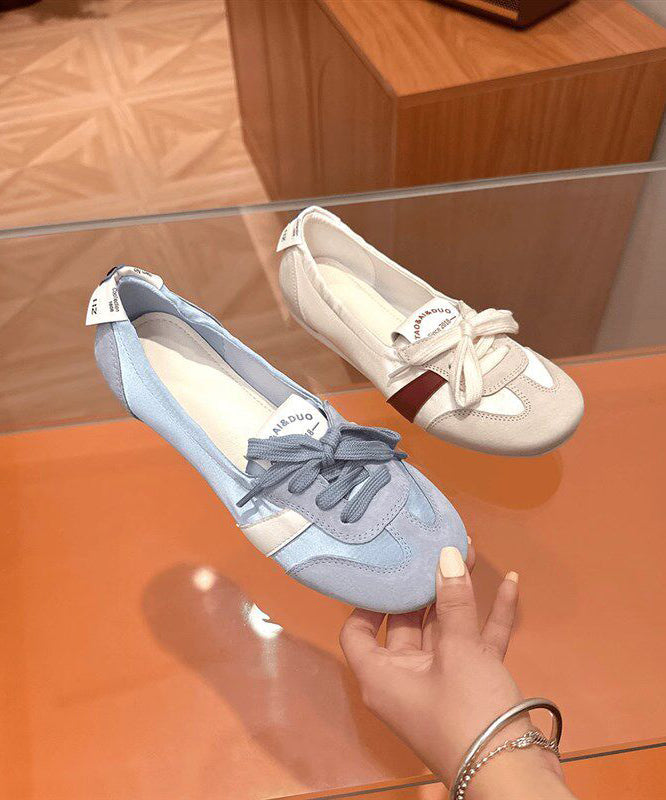 Dames Platte Schoenen Suède Met Veters 2