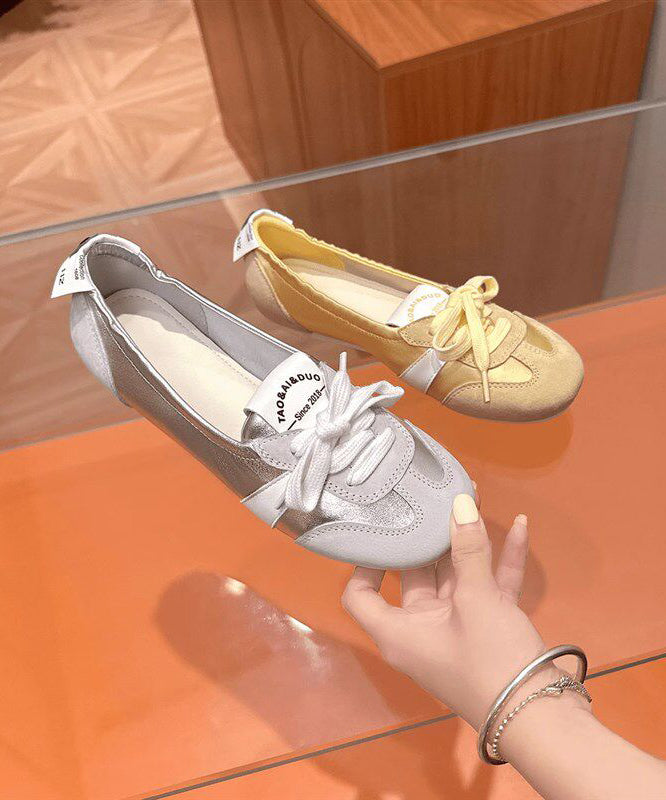 Dames Platte Schoenen Suède Met Veters 3