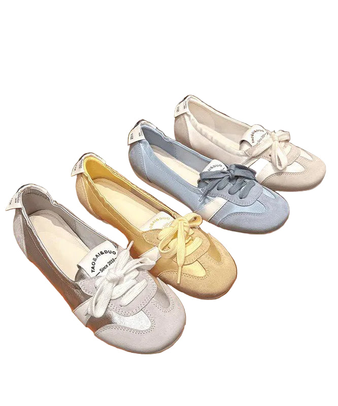 Dames Platte Schoenen Suède Met Veters 4