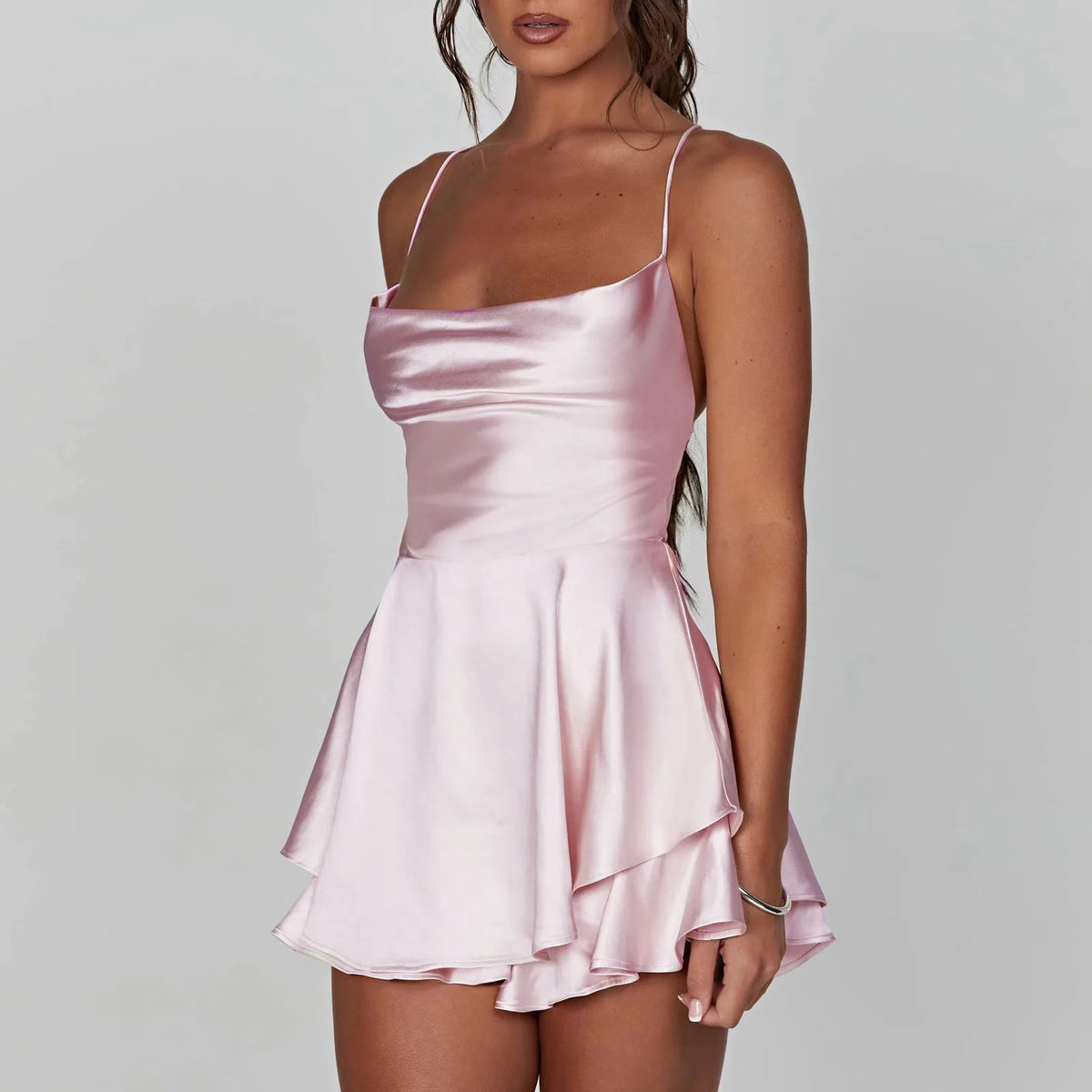 Dames Playsuit Mouwloos met Cross Tie-Up Rug 8