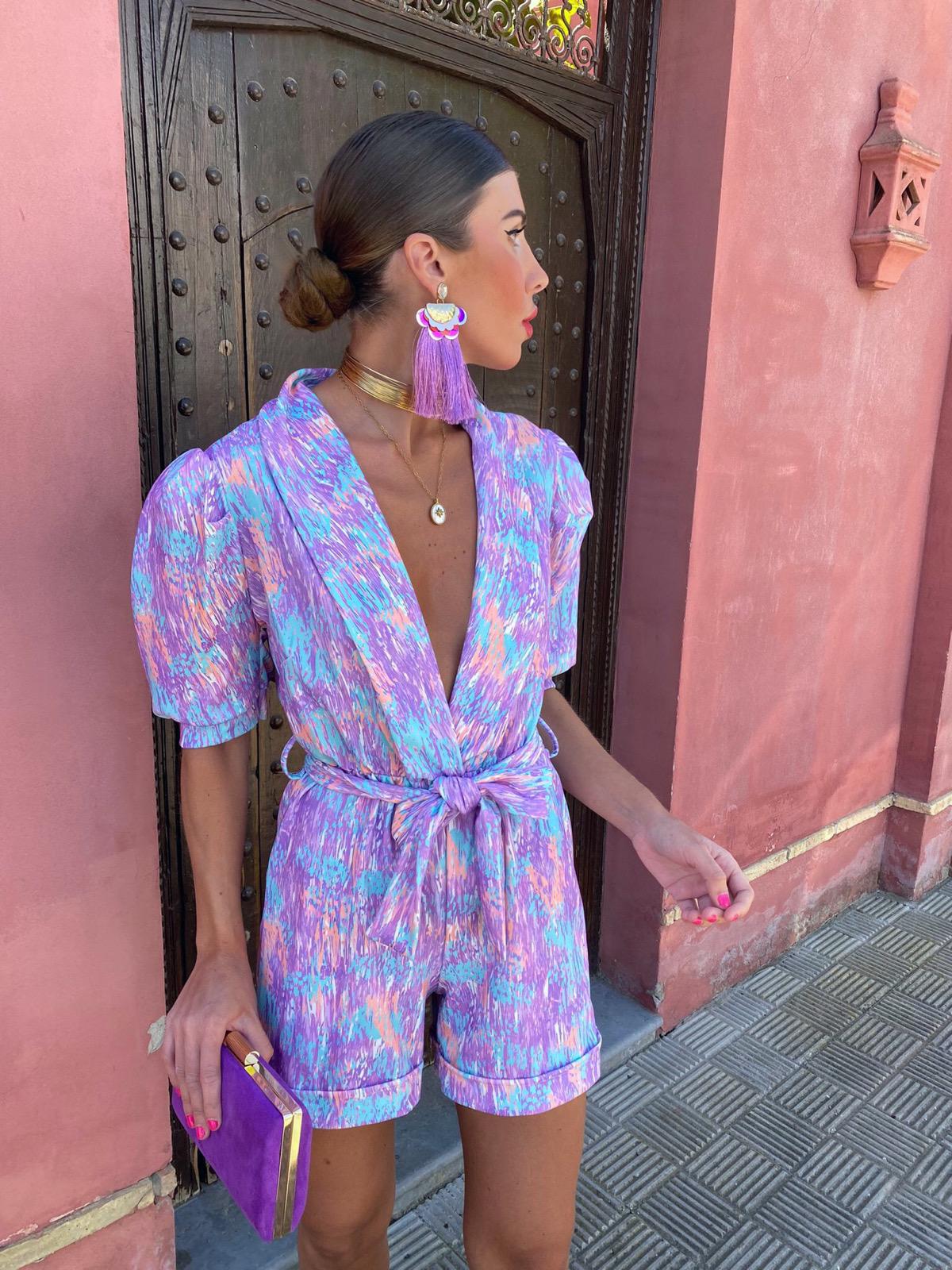 Dames Playsuit met Pofmouwen en Gekruiste Halslijn 6