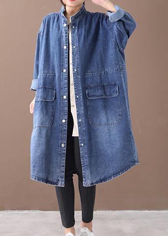 Dames Plus Size Box Coat met Staande Kraag en Trekkoord 1