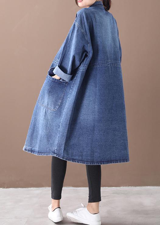 Dames Plus Size Box Coat met Staande Kraag en Trekkoord 3